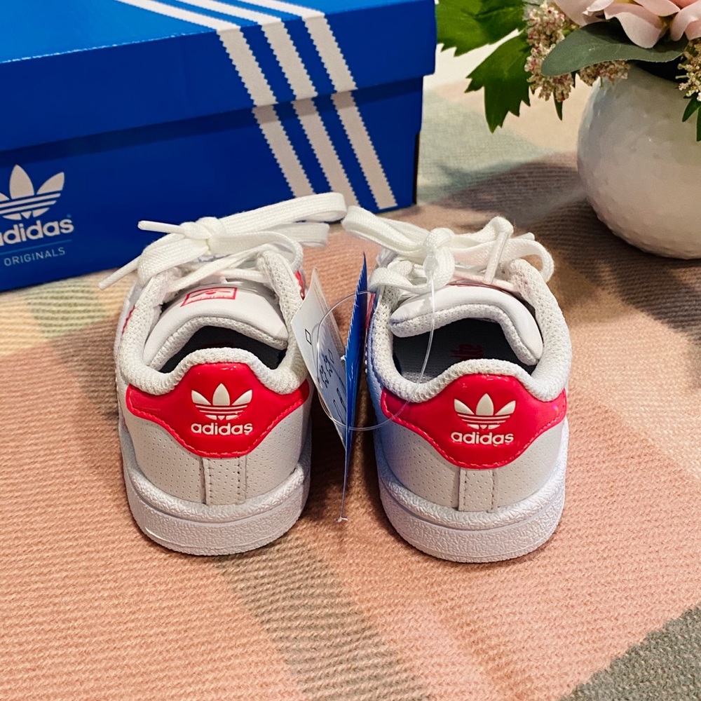 🎉6xHP🎉NEW Adidas Pink Superstar Baby Shoes White - Picture 4 of 8